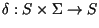 ${\delta} : S \times {\Sigma} \rightarrow S$