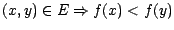 $(x,y) \in E \Rightarrow f(x) < f(y)$