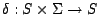 ${\delta} : S \times {\Sigma} \rightarrow S$