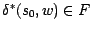 $\delta^{*}(s_{0},w) \in F$