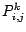 $P^k_{i,j}$