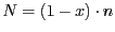 $N=(1-x)\cdot n$