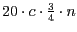 $20\cdot c\cdot \frac{3}{4}\cdot n$