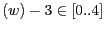 $(w)-3\in [0..4]$