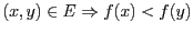 $(x,y) \in E \Rightarrow f(x) < f(y)$