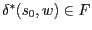 $\delta^{*}(s_{0},w) \in F$