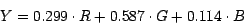 \begin{displaymath}Y = 0.299 \cdot R + 0.587 \cdot G + 0.114 \cdot B\end{displaymath}