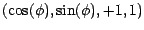 $(\cos (\phi ), \sin (\phi ), +1, 1)$