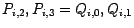 $P_{i,2}, P_{i,3}=Q_{i,0},Q_{i,1}$