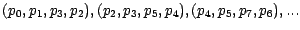 $(p_0,p_1,p_3,p_2),(p_2,p_3,p_5,p_4),(p_4,p_5,p_7,p_6), ...$