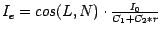 $I_e = cos(L,N) \cdot \frac{I_0}{C_1 + C_2 * r}$