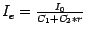 $I_e = \frac{I_0}{C_1 + C_2 * r}$
