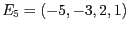 $E_5 = (-5, -3, 2, 1)$