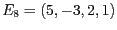 $E_8 = ( 5, -3, 2, 1)$