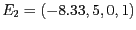 $E_2 = (-8.33, 5, 0, 1)$