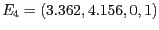 $E_4 = ( 3.362, 4.156, 0, 1)$