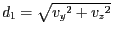 $d_1=\sqrt{{v_y}^2+{v_z}^2}$