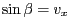 $\sin{\beta}=v_x$