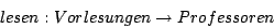 \begin{displaymath}lesen : Vorlesungen \rightarrow Professoren\end{displaymath}