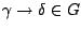 $\gamma \rightarrow \delta \in G$