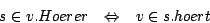 \begin{displaymath}s \in v.Hoerer ~~~\Leftrightarrow ~~~ v \in s.hoert\end{displaymath}