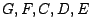 $G, F, C, D, E$