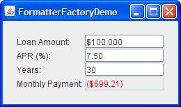 FormatterFactoryDemo, with no custom editors installed