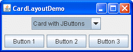 A snapshot of CardLayoutDemo