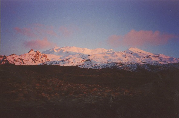 Mt. Ruapehu during sunset